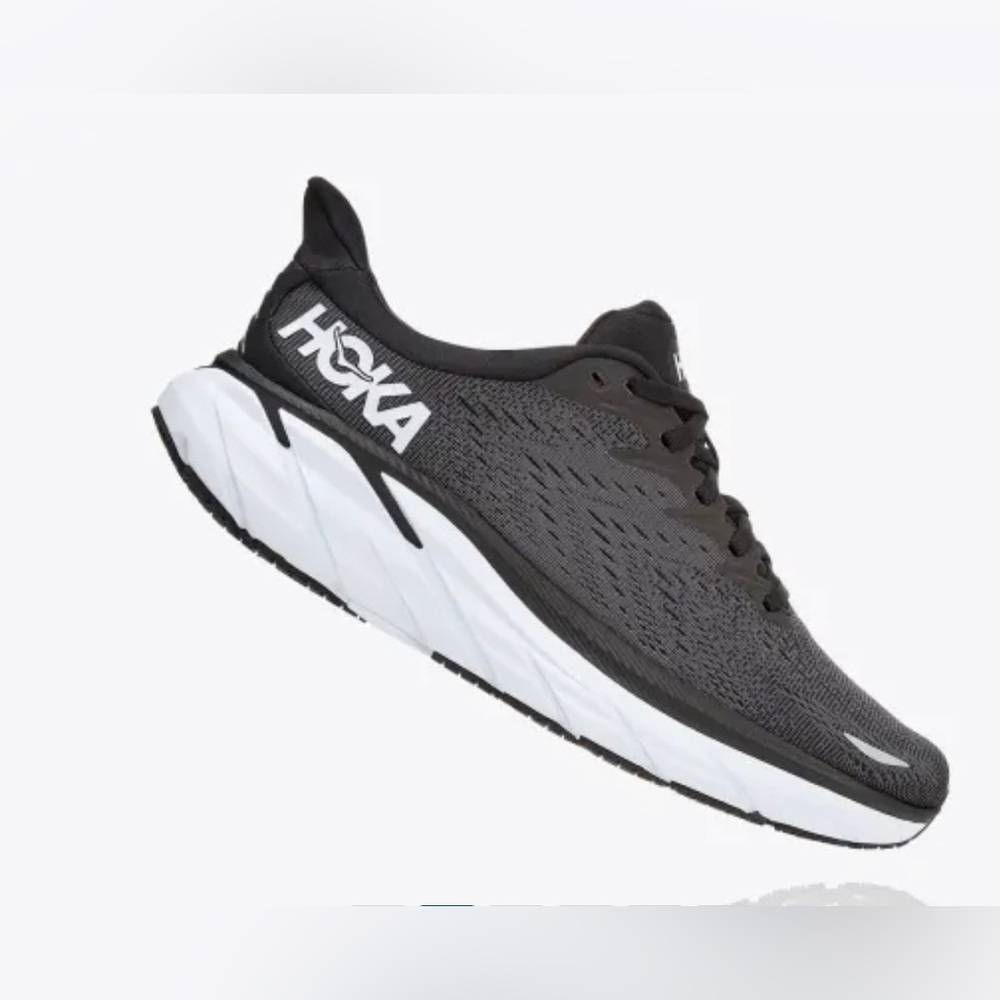 Hoka Black and White Running Sneakers